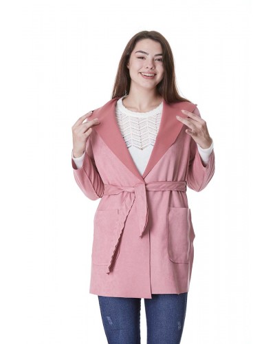 KAPÜŞONLU SÜET HIRKA